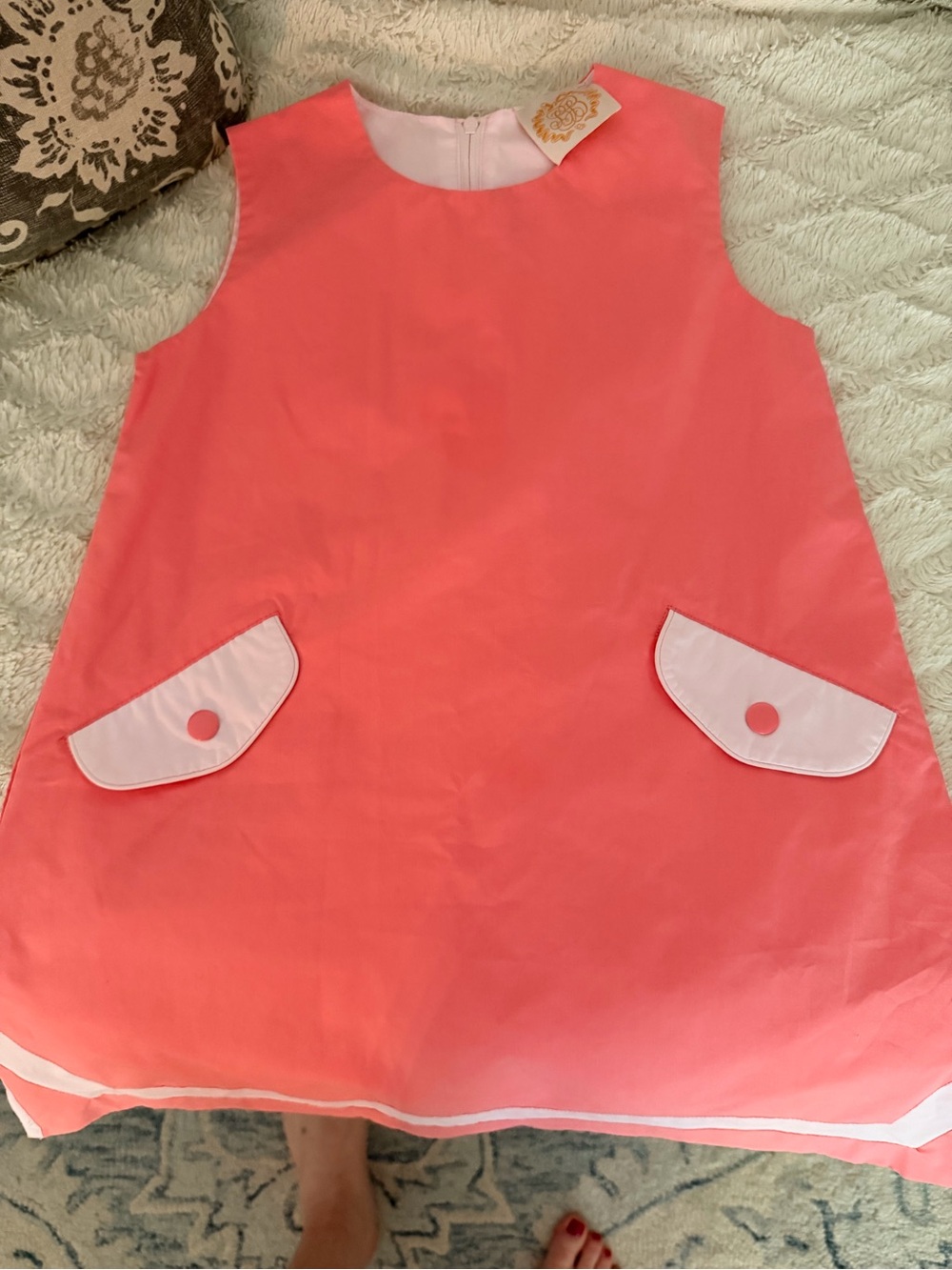 The Beaufort Bonnet Company Coral-Pink Sleeveless Dress